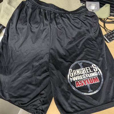 GWA Gangrel Wrestling Asylum 3XL (XXXL) 100% Polyester Augusta Sportswear Black Shorts