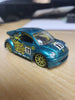 2007 Hot Wheels Pop-Offs Teal Volkswagen Beetle Cup Race Car w/Yellow Spokes