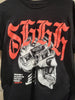 SHHH Brand "Money Is Always On My Mind" Black Skull Design LARGE T-Shirt