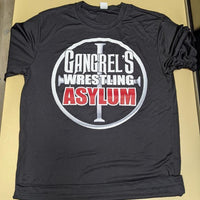 GWA Gangrel Wrestling Asylum SMALL LOOSE Performance 100% Polyester Black Tee-Shirt