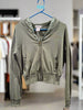 Baby Phat Cropped Zip Up Hoodie Olive Green Women's XL Sweatshirt #71922