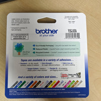 Genuine Brother TZe-335 P-Touch Label Tape 1/2” White on Black Tape FREE SHIP