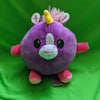 Fiesta 8" Round Purple Pink Yellow Unicorn Plush Doll C20251