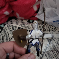 2001 Papo Blue & White Eagle Shield Foot Soldier with Pike Weapon
