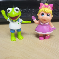 Walt Disney PVC Muppet Babies - Miss Piggy & Kermit The Frog Figures / Cake Toppers