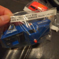 Matchbox 1955 Chevy 3100 Mobilgas Battery Service Blue Truck