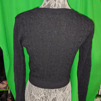 Garage Cropped Black Cableknit Sweater Size XS Extra Small