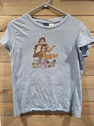 Disney Vintage Chip & Dale Let's Go Nuts Kids Size XL Blue T-Shirt