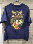 Disney Parks Authentic Gaston's Tavern Large Blue Graphic Short Sleeve T-Shirt