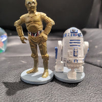 1995 Star Wars Applause Pair of R2-D2 and C3PO Cake Topper Toys