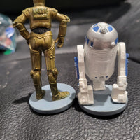 1995 Star Wars Applause Pair of R2-D2 and C3PO Cake Topper Toys