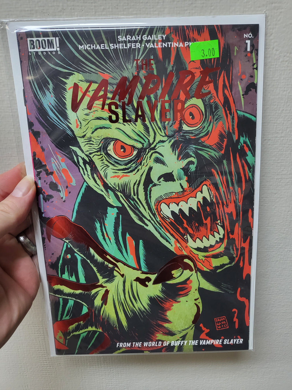 The Vampire Slayer #1 B (2022) Boom Studios Francavilla Red Blood Foil Variant Cover Comic