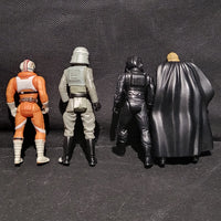 Star Wars 4 Figure Lot - Tie-Fighter PIlot, AT-AT Driver, Luke Skywalker Pilot & Black Cape