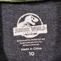 Jurassic World Glow In The Dark Raptor Size 10 Kids Shirt with Hood w/Dino Scales