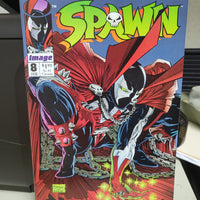Spawn #8 (1993) 1st app Vindicator / Spiderman #1 Homage / Frank Miller Pin-Up VF+