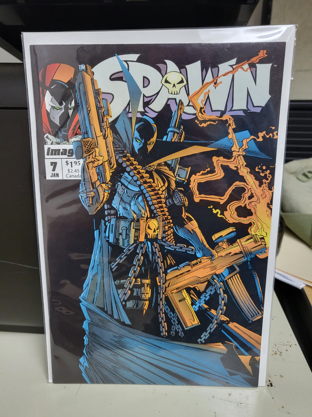 Spawn #7 (1993) Payback pt. 2 - Spawn Mobile Pin-Up #2 NM 1st Randy Queen Work