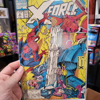 X-Force #4 (1991) 3rd app Deadpool / Spiderman Special Sideways Issue w/Pin Up