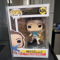 Funko Pop Star Wars Rey #434 Two Lightsabers Version 2021 In Protective Case