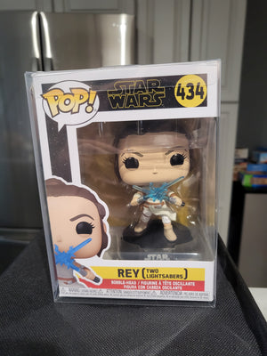 Funko Pop Star Wars Rey #434 Two Lightsabers Version 2021 In Protective Case