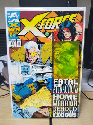 X-Force #25 (1993) Fatal Attractions Crossover pt 2 Cable Hologram Cover NM