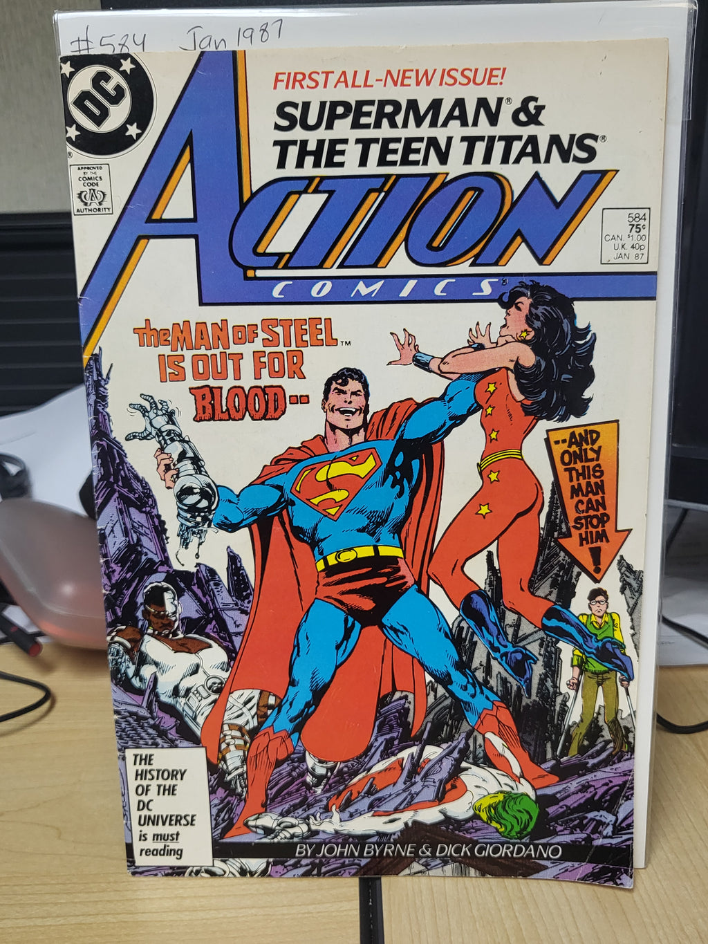 Action Comics #584 (1987) 1st John Byrne Art / 1st app Post Crisis Superman