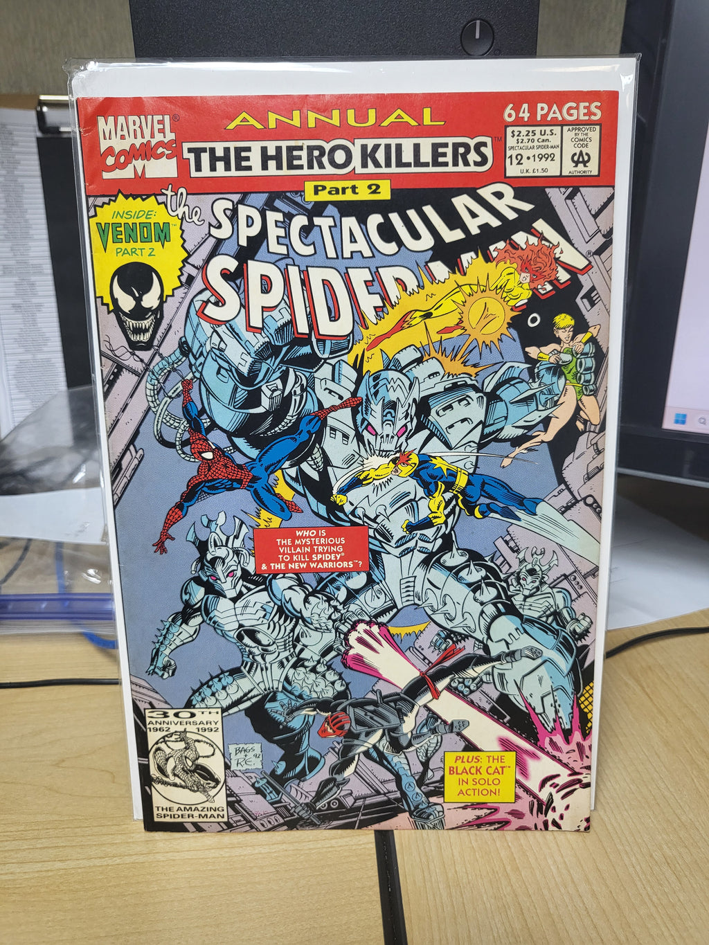 Spectacular Spiderman Annual #12 (1992) Bagley Cover Venom Solo Story FINE