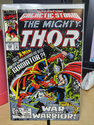 Mighty Thor #445 (1992) Operation Galactic Storm pt 7 Ron Frenz Cover Gladiator Marvel