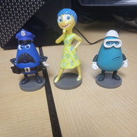 Disney Pixar Inside Out 3 Cake Toppers - Joy Subconsious Guard Frank Bobby The Forgetter