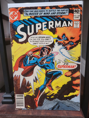 Superman #348 (1980) VG/EX Condition DC Comics Master Of Wind and Storm