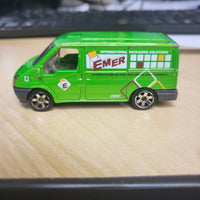 2006 Matchbox City Action 2007 Ford Transit Int'l Packing Solutions Green Die-Cast Van