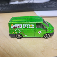 2006 Matchbox City Action 2007 Ford Transit Int'l Packing Solutions Green Die-Cast Van