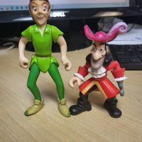 Walt Disney Peter Pan and Captain Hook Neverland 2 Action Figure Toy Lot