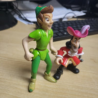 Walt Disney Peter Pan and Captain Hook Neverland 2 Action Figure Toy Lot