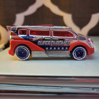 2012 Hot Wheels Superchromes Speedbox Silver & Red Die-Cast Vehicle Car