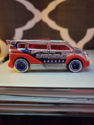 2012 Hot Wheels Superchromes Speedbox Silver & Red Die-Cast Vehicle Car