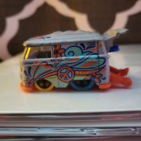 2012 Hot Wheels Kool Kombi VW Peace Decorative Short Bus Die-Cast Car Van