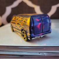 2007 Hot Wheels Custom '77 Blue Dodge Van With Flames Thailand Diecast Car