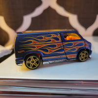 2007 Hot Wheels Custom '77 Blue Dodge Van With Flames Thailand Diecast Car