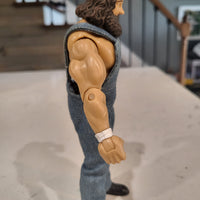 2003 Jakks WWE Series 4 Hillbilly Jim In Overalls Wrestling Action Figure WWF