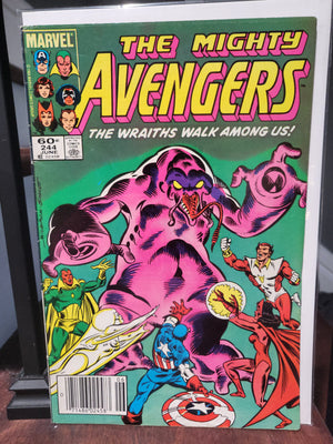 Avengers #244 (1984) Milgrom Cvr Newsstand Quicksilver Scarlet Witch Lockjaw Marvel Comics VG/EX