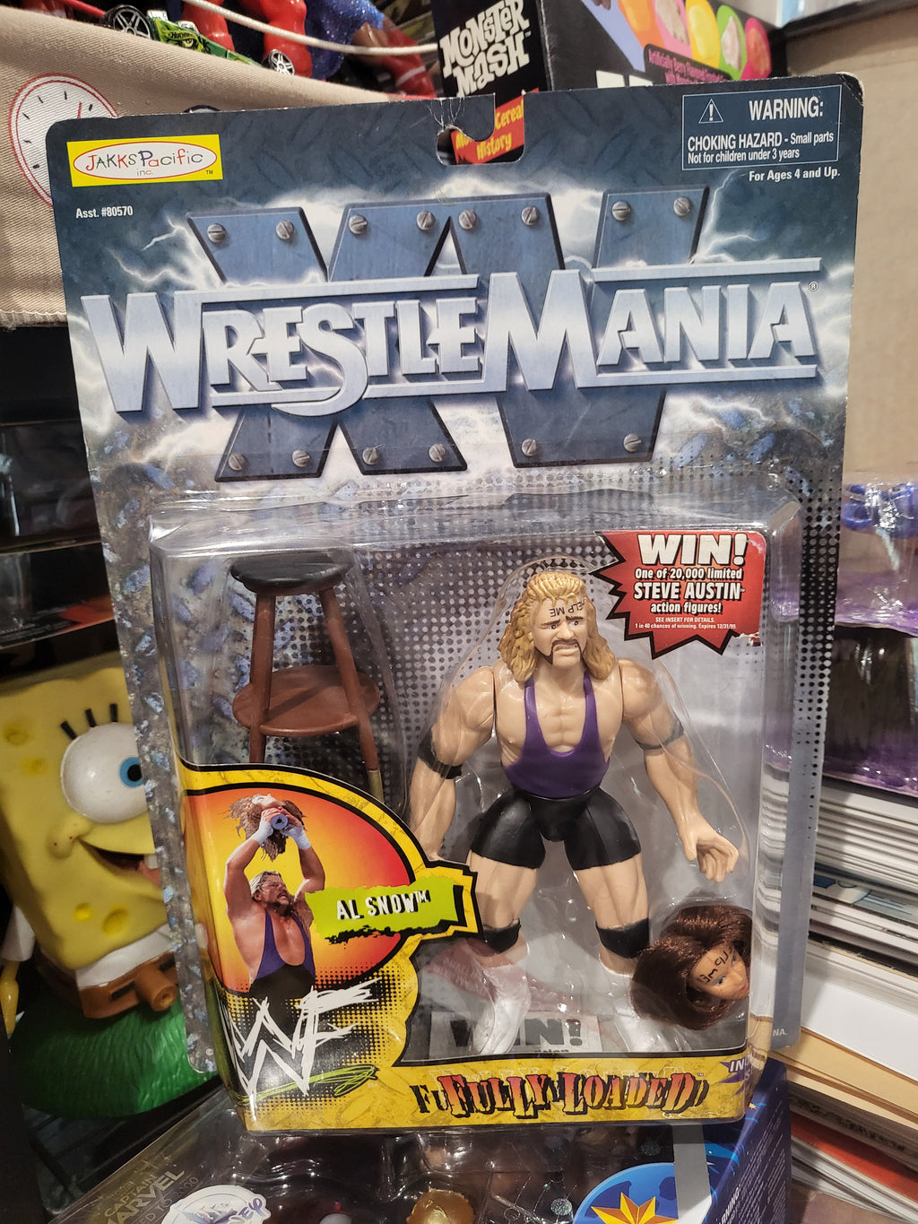 1998 Jakks WWF Wrestlemania XV Fully Loaded Sealed Al Snow Wrestling Figure w/Accessories