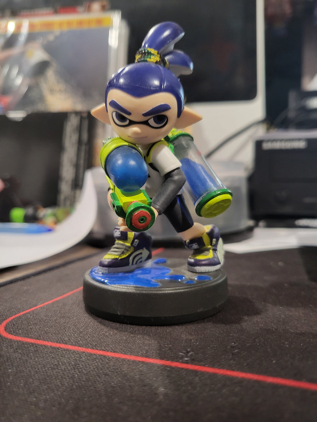 Nintendo Amibo 2 Splatoon Blue Inkling Boy 3" Smash Bros Great Condition Figure