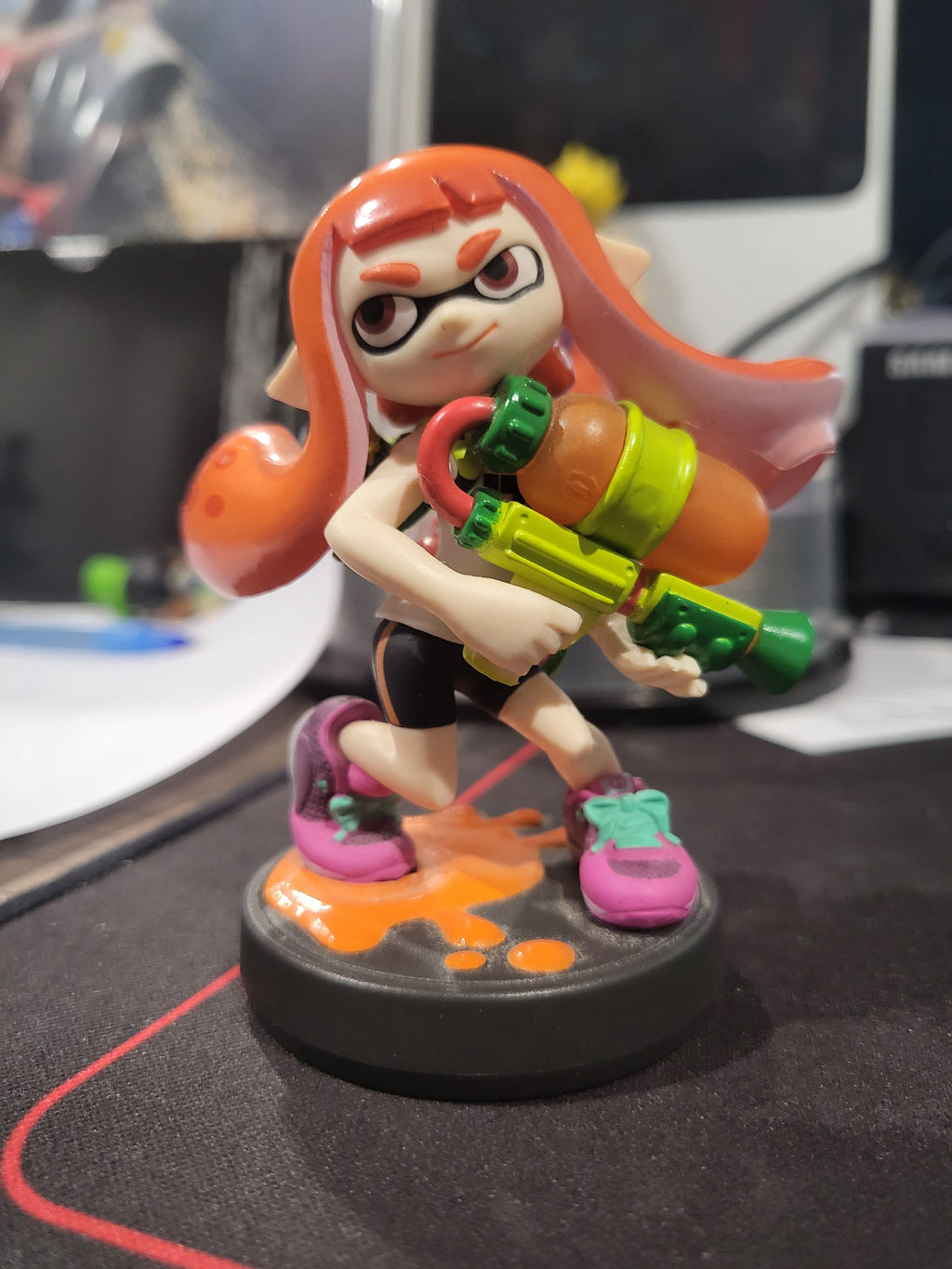 Nintendo Amibo 2 Splatoon Orange Inkling Girl 3" Smash Bros Great Condition Figure