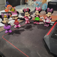 Disney Junior 5 Piece Minnie Mouse Sparkle 3" Figure Collection Action Figure Set