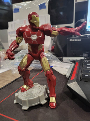 2015 Marvel Playmation Iron Man 5" Bobble Action Figure Toy on Gray Base