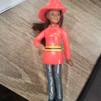 2019 McDonald's Barbie Fast Food African American Female Fire Fighter Doll #6