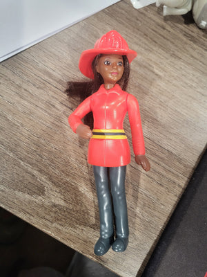 2019 McDonald's Barbie Fast Food African American Female Fire Fighter Doll #6