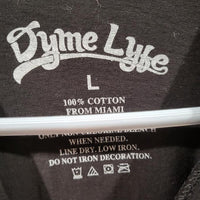 Dyme Lyfe University Of Miami Turnover Chain Design LARGE Black T-Shirt