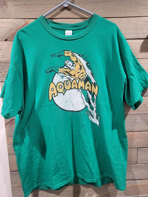Aquaman Green Gildan Size XL Splash Graphic Tee T-Shirt Short Sleeves DC Comics