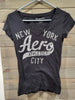 Aeropostale Aero New York City Athletics Short Sleeve V-Neck Medium Size Shirt